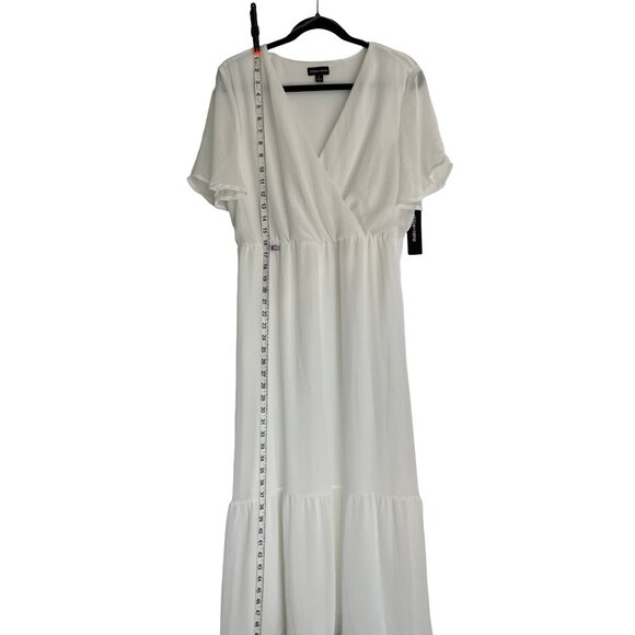 White Dress. Chiffon Spring, Summer, Beach, Vacation Dress Size L Large. - Picture 6 of 12